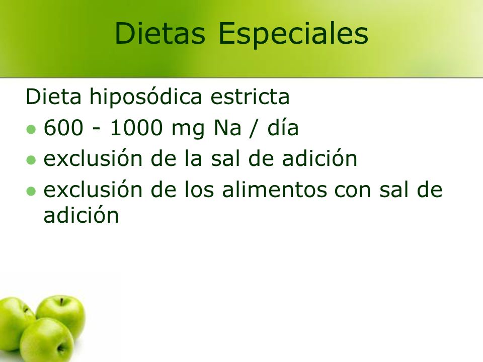 Dieta hiposodica rica en potasio